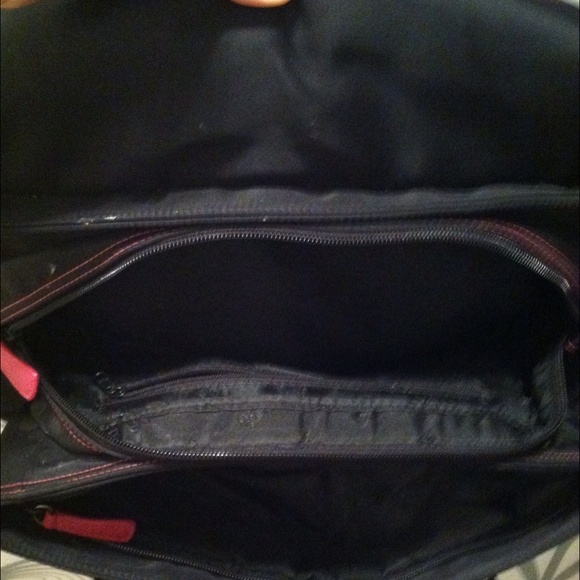Franco Sarto Black Pink Nylon Shoulder Bag - Picture 3 of 4